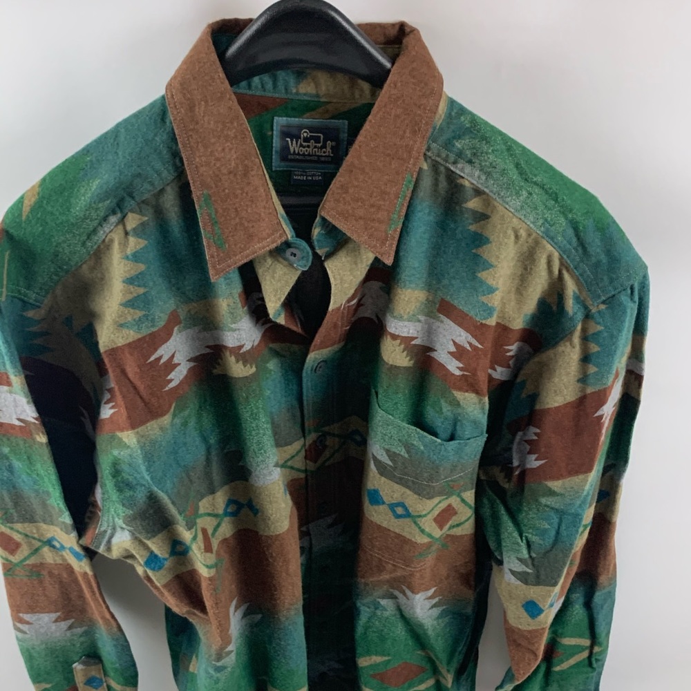 Vtg wool rich Aztec shirt sz XL